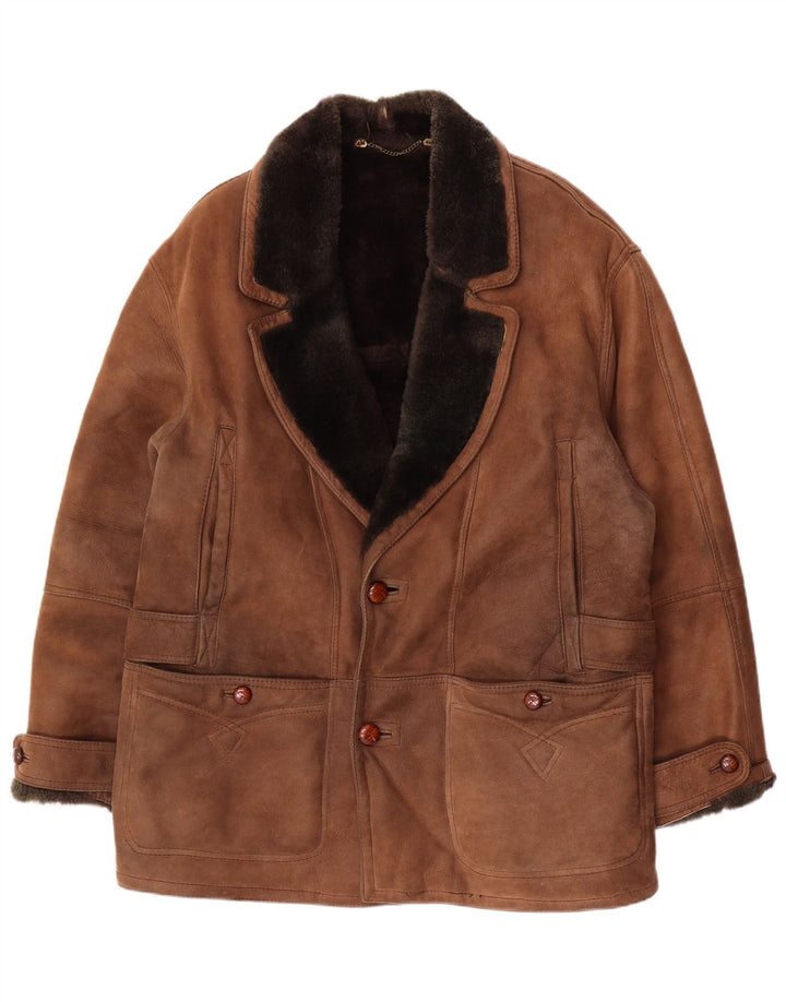 Ανδρικό Shearling Jacket Giamax IT 54 2XL Brown Shearling
