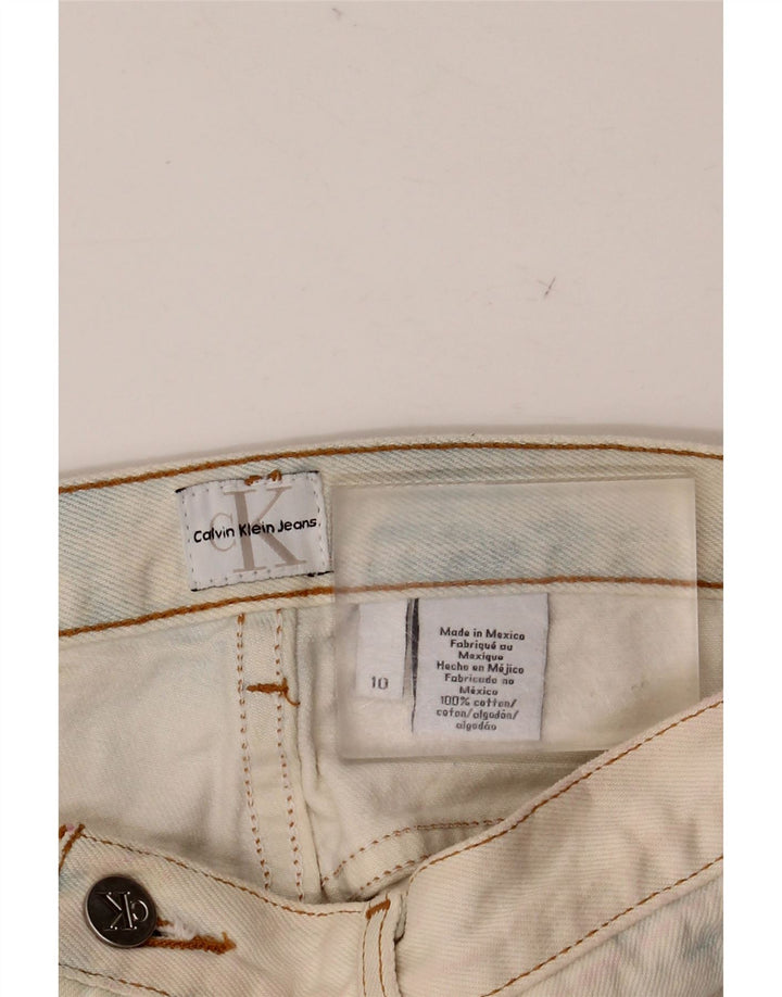 CALVIN KLEIN Γυναικείο τζιν σορτς US 10 Μεγάλο W32 Μπλε γραβάτα βαμβακερή