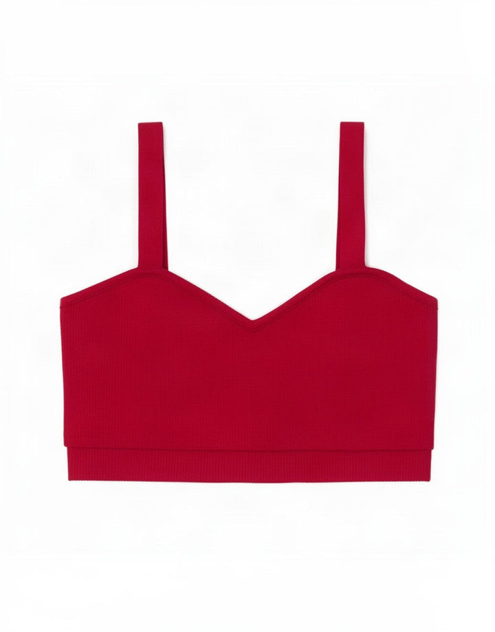 Zara Γυναικείο Knit Crop Top UK 12 Medium Pink Nylon