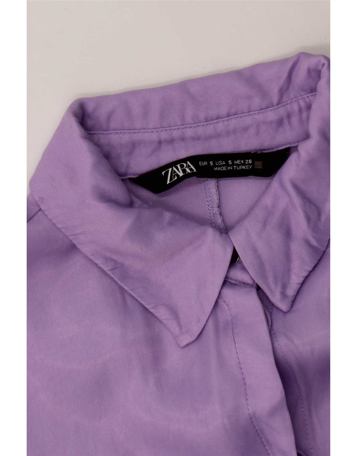Zara Γυναικείο πουκάμισο Oversized Μπλούζα UK 10 Small Purple