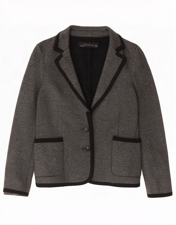 Zara Γυναικείο μπουφάν Blazer με 2 κουμπιά πλεκτό UK 10 Small Grey