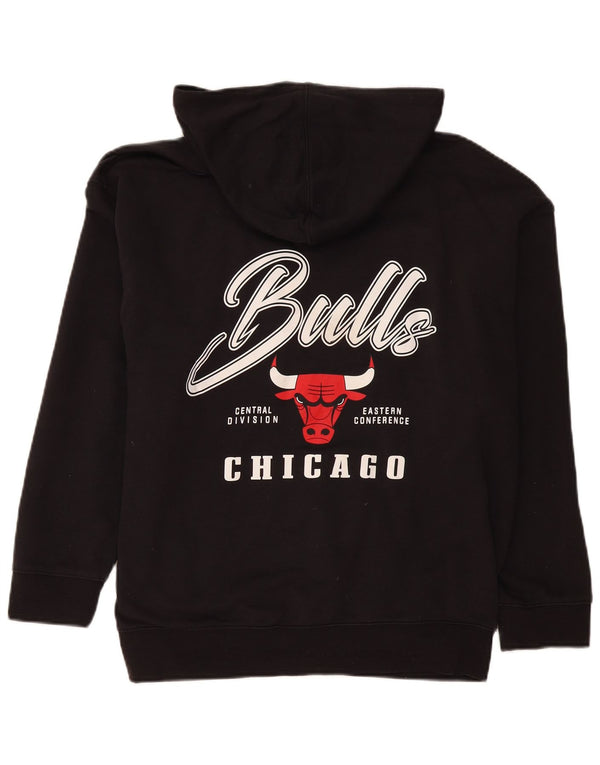 NBA Boys Chicago Bulls Graphic Loose Fit Hoodie Jumper 13-14 Years XL Black