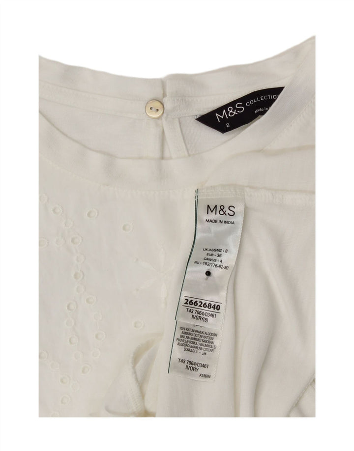 Marks & Spencer Γυναικεία Μπλούζα Τοπ UK 8 Small White Modal