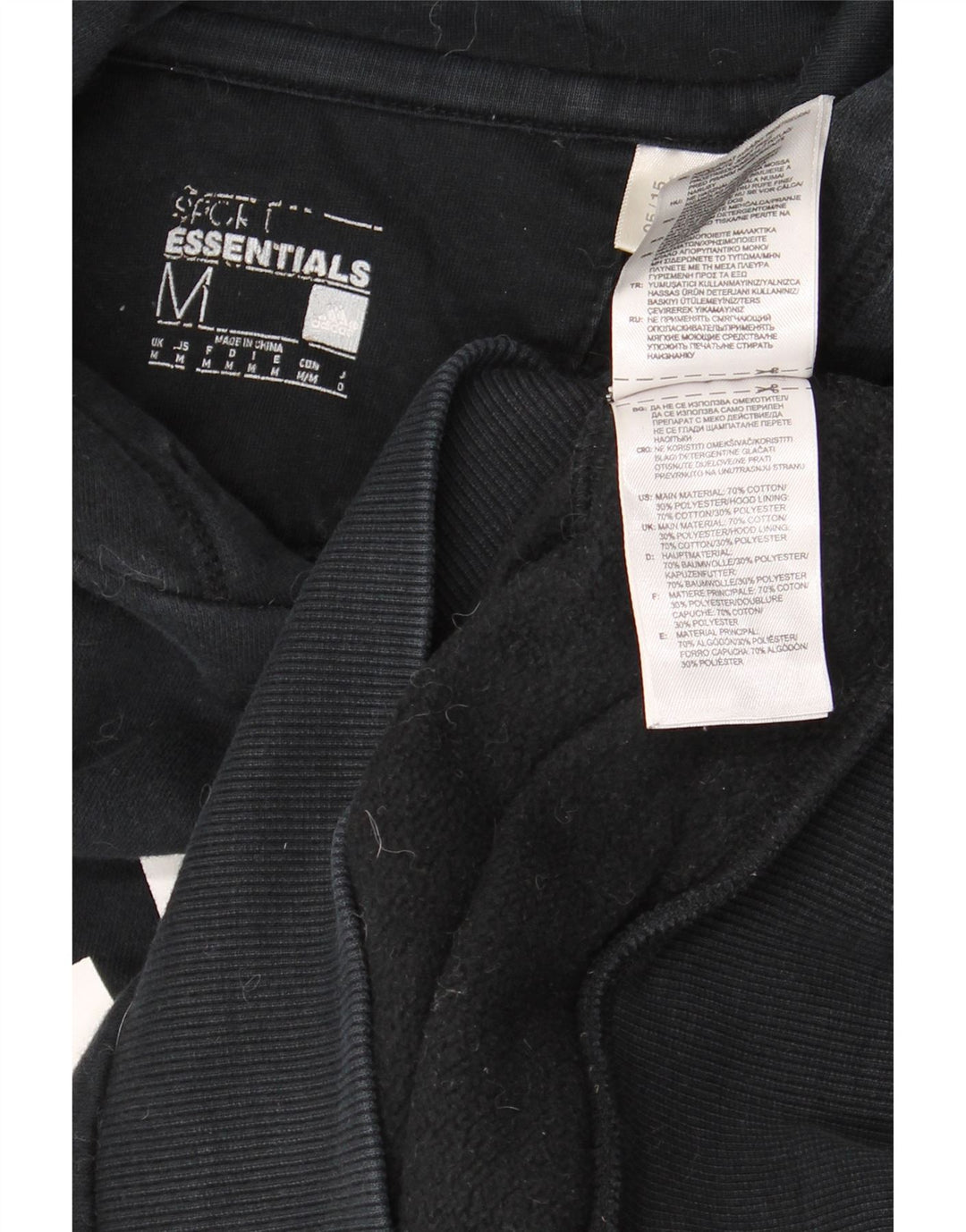 Ανδρικό γραφικό κουκούλα ADIDAS, μεσαίο μαύρο βαμβακερό