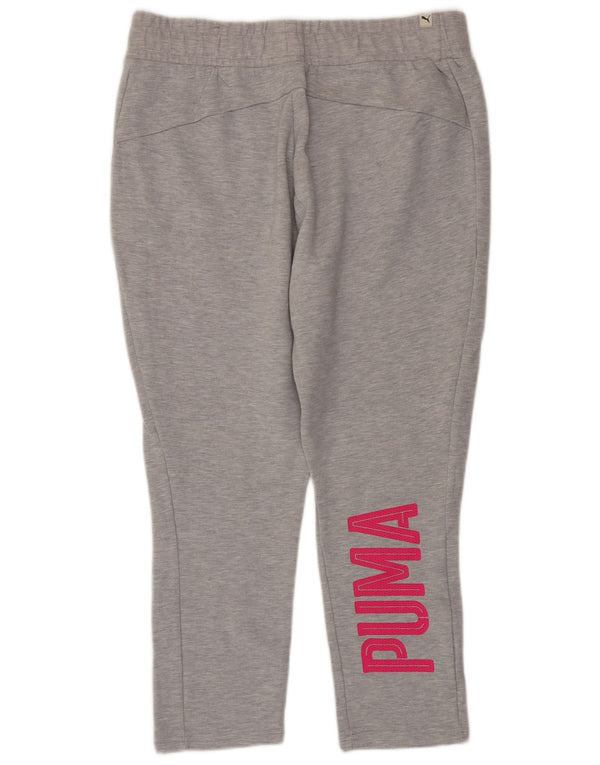 Γυναικεία αθλητική φόρμα PUMA γραφικά παντελόνια UK 14 μεγάλα γκρι βαμβακερά