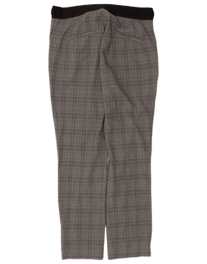 Γυναικείο ίσιο παντελόνι Zara μεγάλο W32 L28 Grey Check Polyester