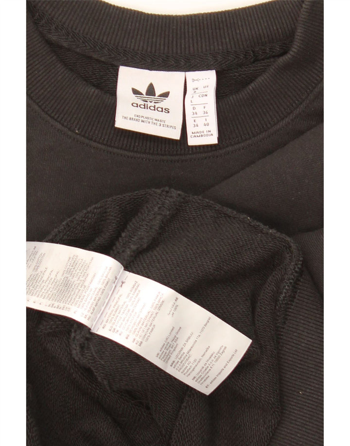 Γυναικεία φούτερ Adidas Oversized Crop Jumper UK 8 Small Black Cotton