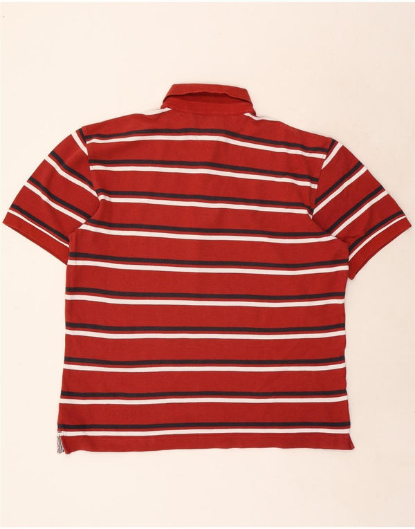 Ανδρικό μπλουζάκι πόλο Tommy Hilfiger XL Κόκκινο βαμβακερό ριγέ