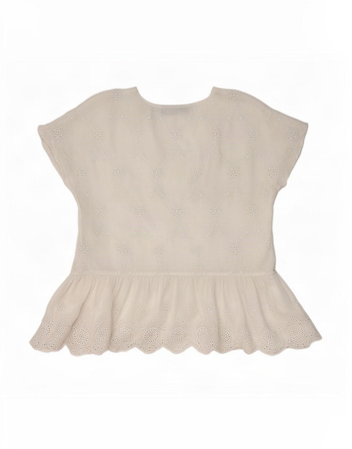 Zara Γυναικεία Μπλούζα Τοπ UK 10 Small White Floral