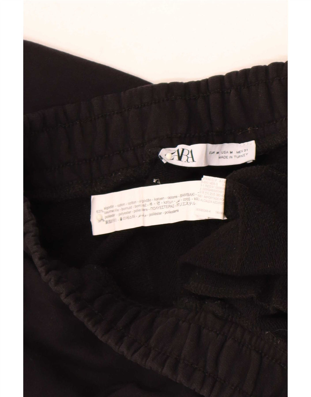 Ανδρική φόρμα Zara Παντελόνι Joggers Μεσαίο Μαύρο Βαμβακερό