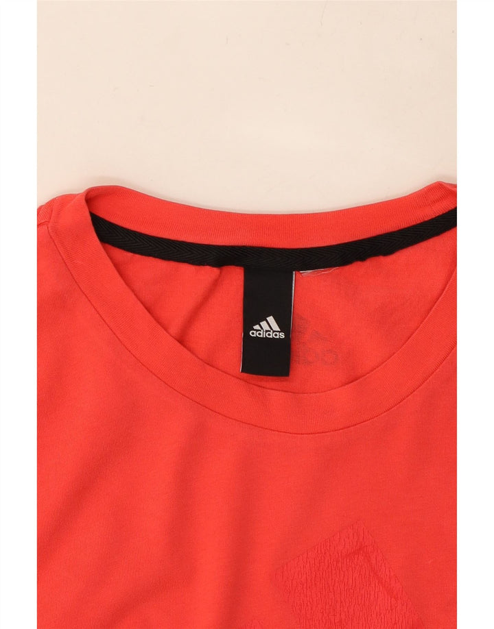 Γυναικείο γραφικό T-Shirt ADIDAS Top UK 14 Medium Red