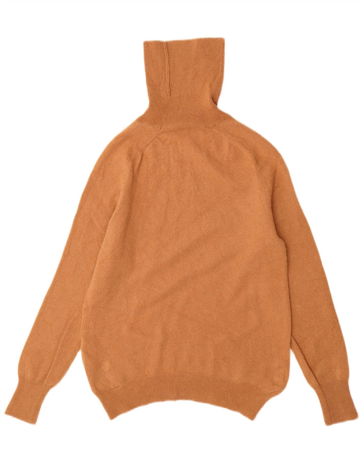 ZARA Γυναικείο πουλόβερ με ρολό λαιμόκοψη UK 12 Μαλλί μεσαίου καφέ