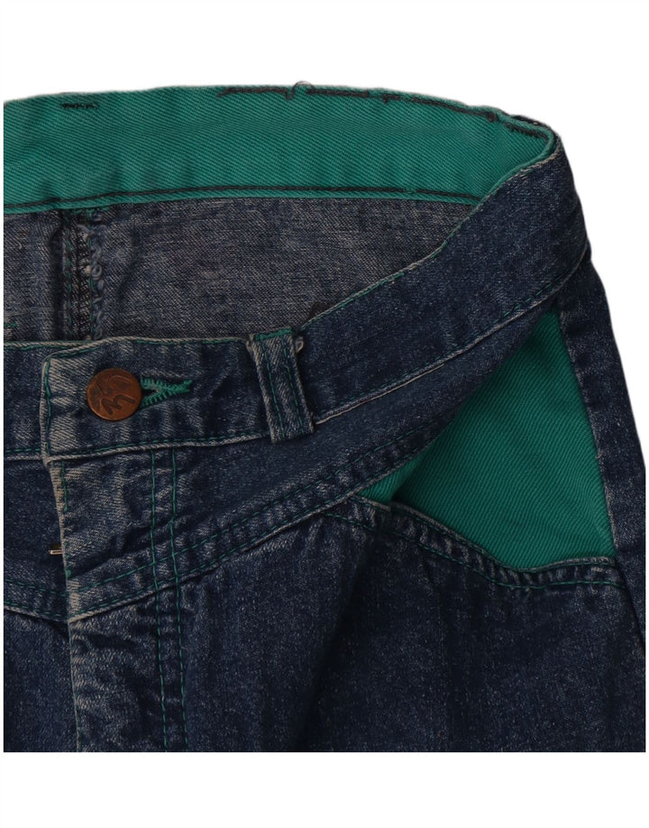 Vintage γυναικεία μίνι τζιν φούστα W26 Small Navy Blue Colourblock