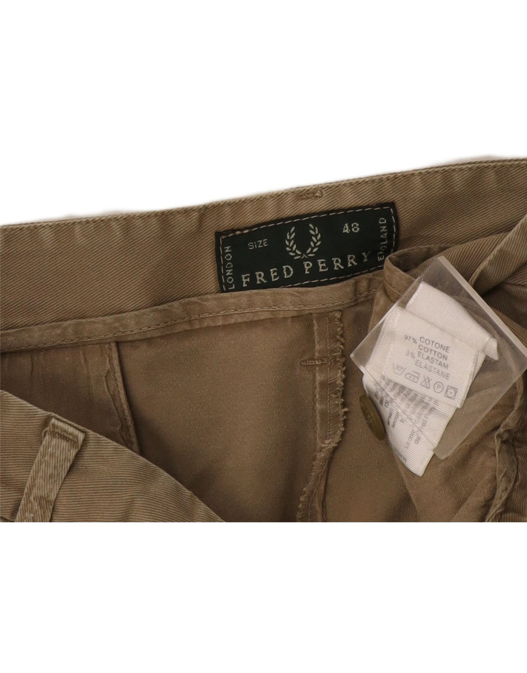 Fred Perry Ανδρικό Σορτς Chino IT 48 Medium W32 Χακί Βαμβακερό