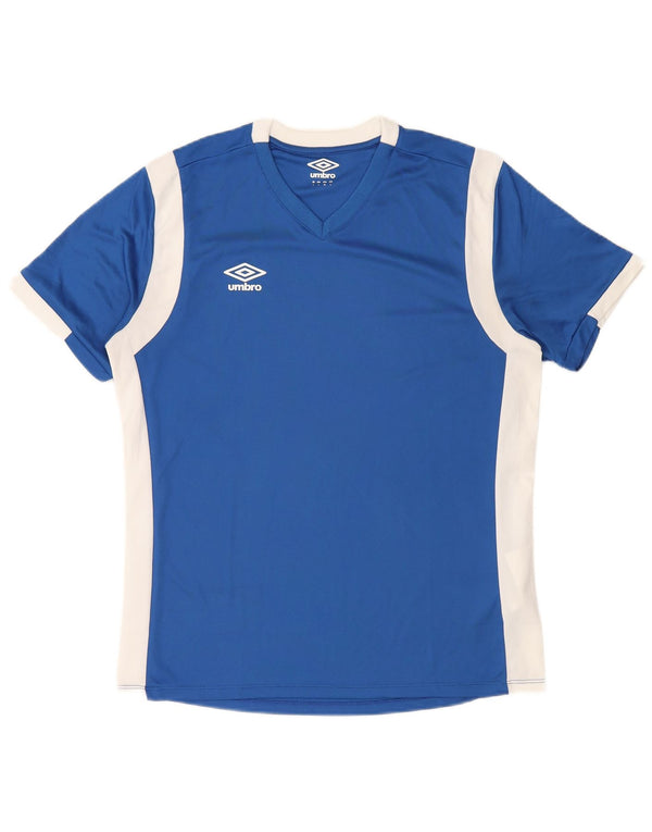 Ανδρικό T-Shirt Umbro Top Large Blue Colourblock Πολυεστέρας