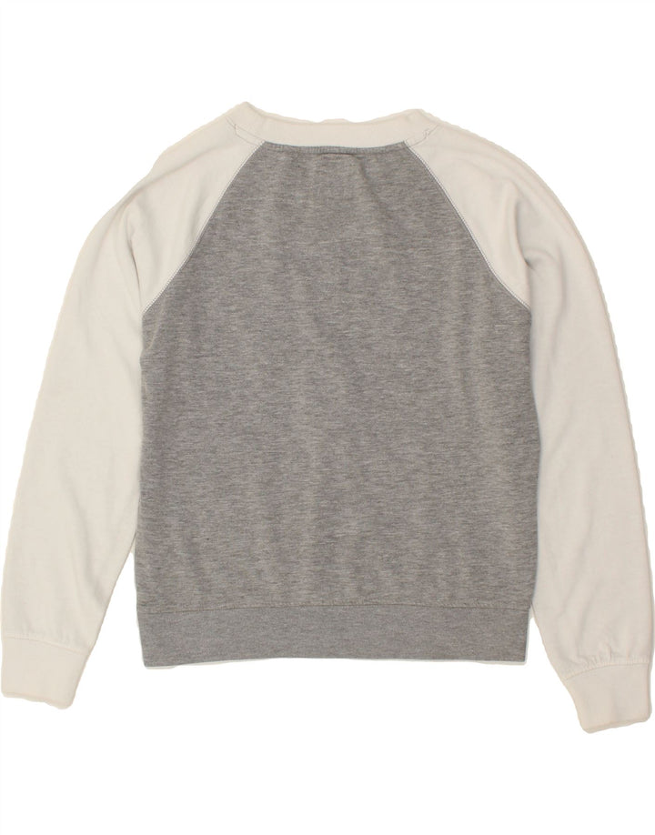 JACK WILLS Womens Oversized Sweatshirt Jumper UK 6 XS  Grey Colourblock Vintage Jack Wills and Second-Hand Jack Wills from Messina Hembry 