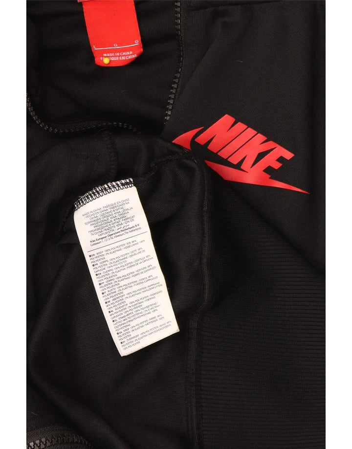 Ανδρικό πουλόβερ με κουκούλα με φερμουάρ Nike σε μεγάλο μαύρο χρώμα από πολυεστέρα