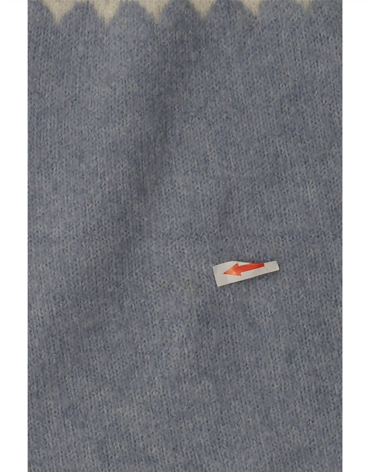 Marks & Spencer Γυναικείο πουλόβερ με ρολό λαιμόκοψη UK 14 Medium Blue Fair Isle