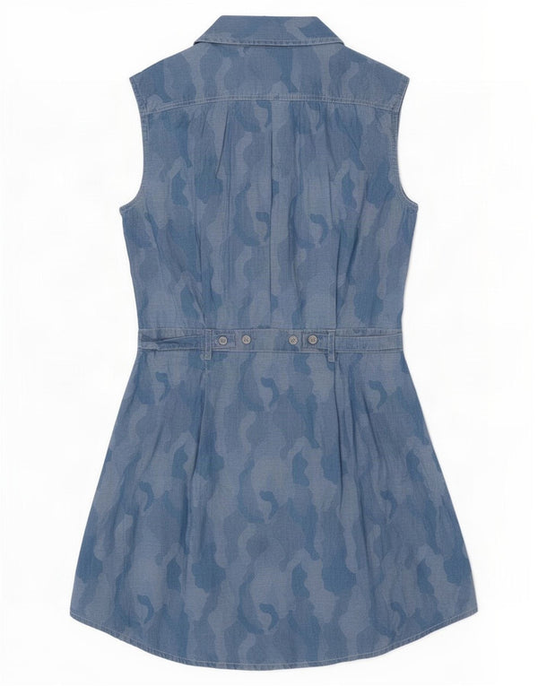 Calvin Klein Γυναικείο Αμάνικο Φόρεμα UK 10 Small Blue Camouflage