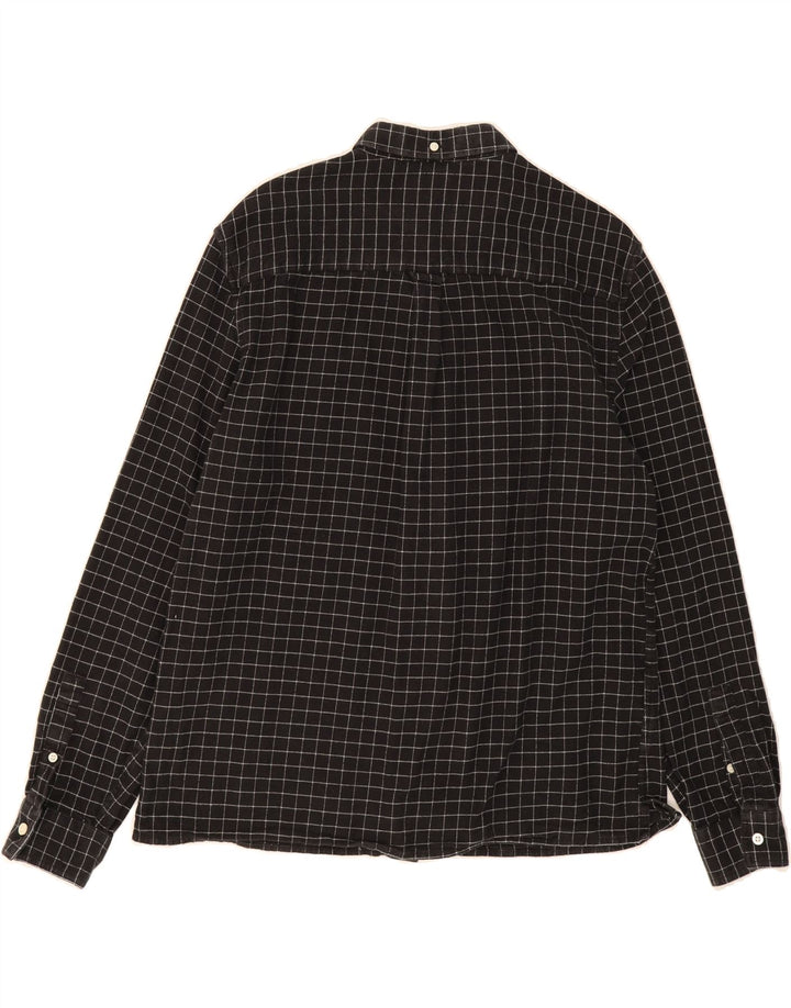 LYLE & SCOTT Mens Flannel Shirt Large Black Check Cotton Vintage Lyle & Scott and Second-Hand Lyle & Scott from Messina Hembry 