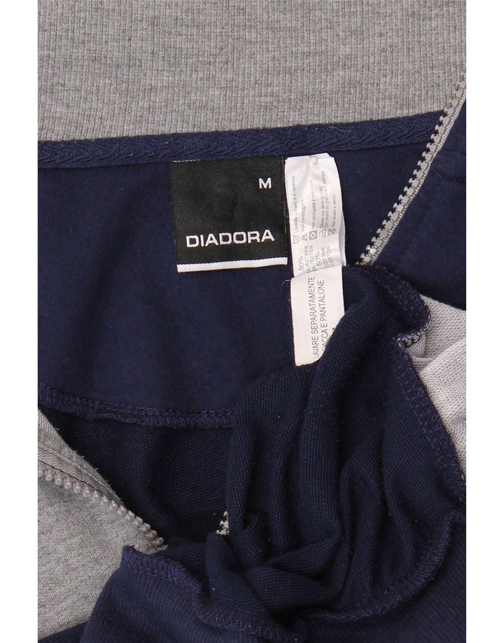 DIADORA Mens Tracksuit Top Jacket Medium Navy Blue Colourblock Cotton Vintage Diadora and Second-Hand Diadora from Messina Hembry 