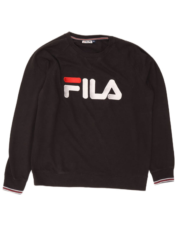 Ανδρικό γραφικό φούτερ Fila Jumper μεγάλο μαύρο βαμβακερό