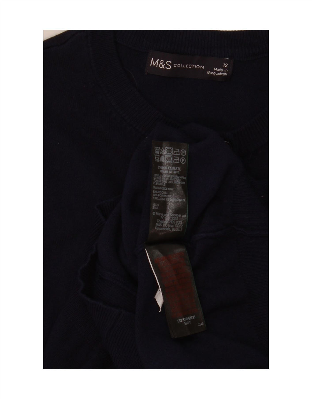 Marks & Spencer Γυναικεία ζακέτα πουλόβερ UK 12 Medium Navy Blue Viscose