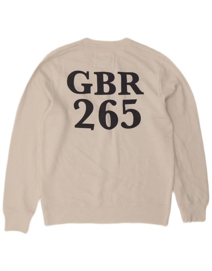 Jack Wills Ανδρικό γραφικό φούτερ Jumper μεγάλο λευκό βαμβακερό