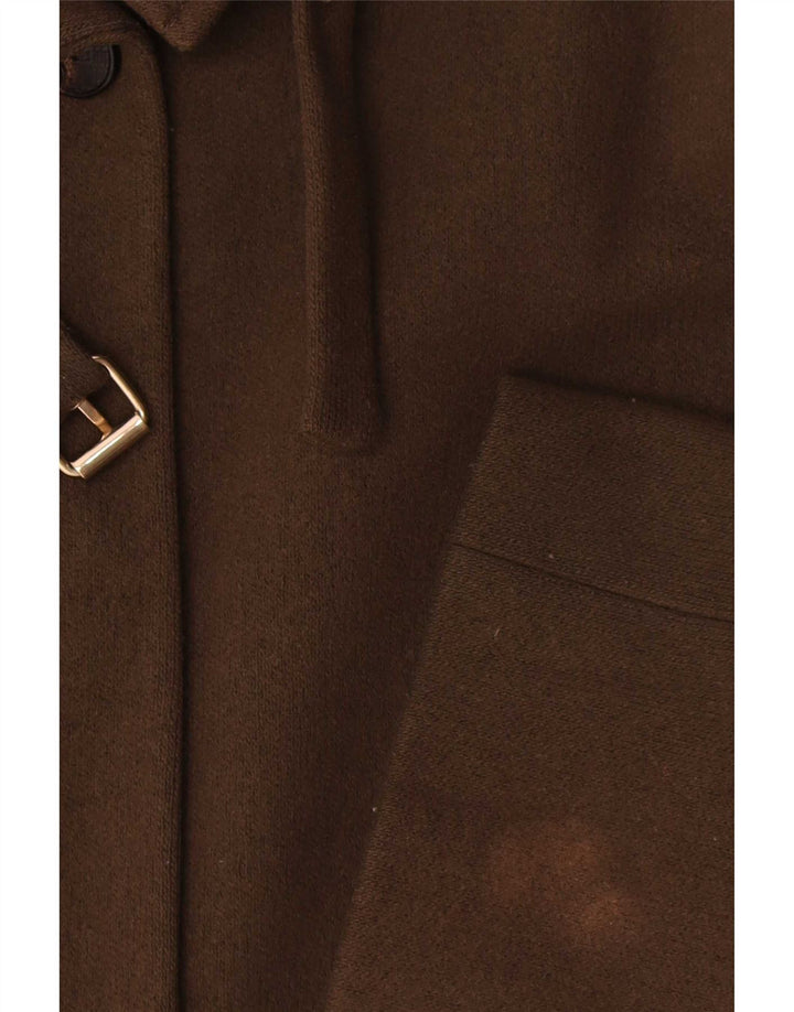 Massimo Dutti Γυναικείο Oversized Πανωφόρι UK 10 Small Khaki Wool