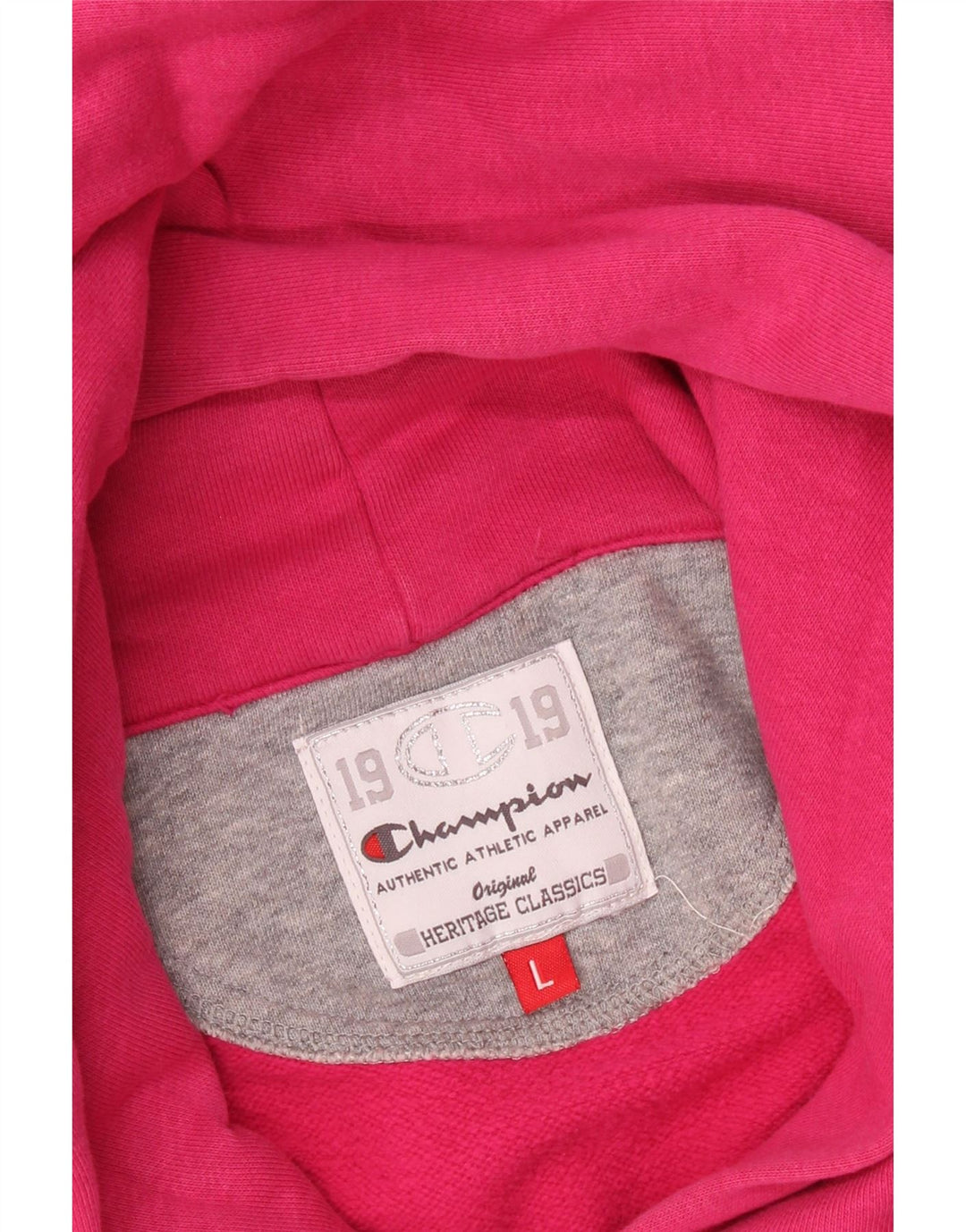 CHAMPION Γυναικεία Heritage Classics Graphic Hoodie Jumper UK 16 Large Pink