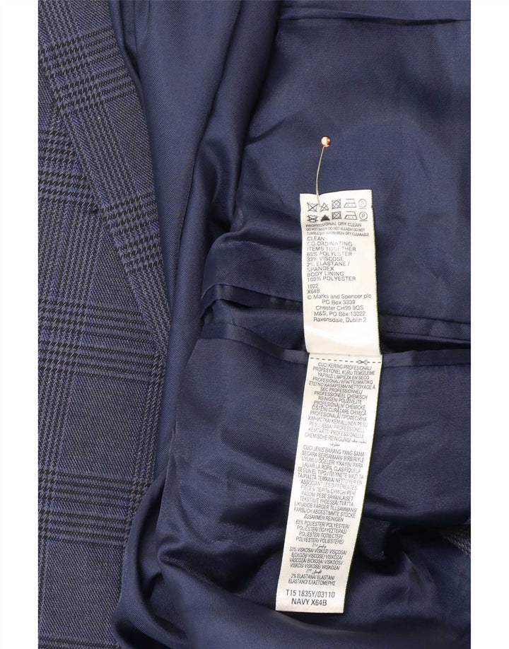Marks & Spencer Ανδρικό σακάκι με 2 κουμπιά σακάκι UK 48 2XL Blue Houndstooth