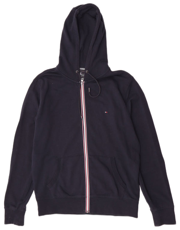 Tommy Hilfiger Ανδρικό πουλόβερ με κουκούλα κανονική εφαρμογή με φερμουάρ μεγάλο μπλε ναυτικό