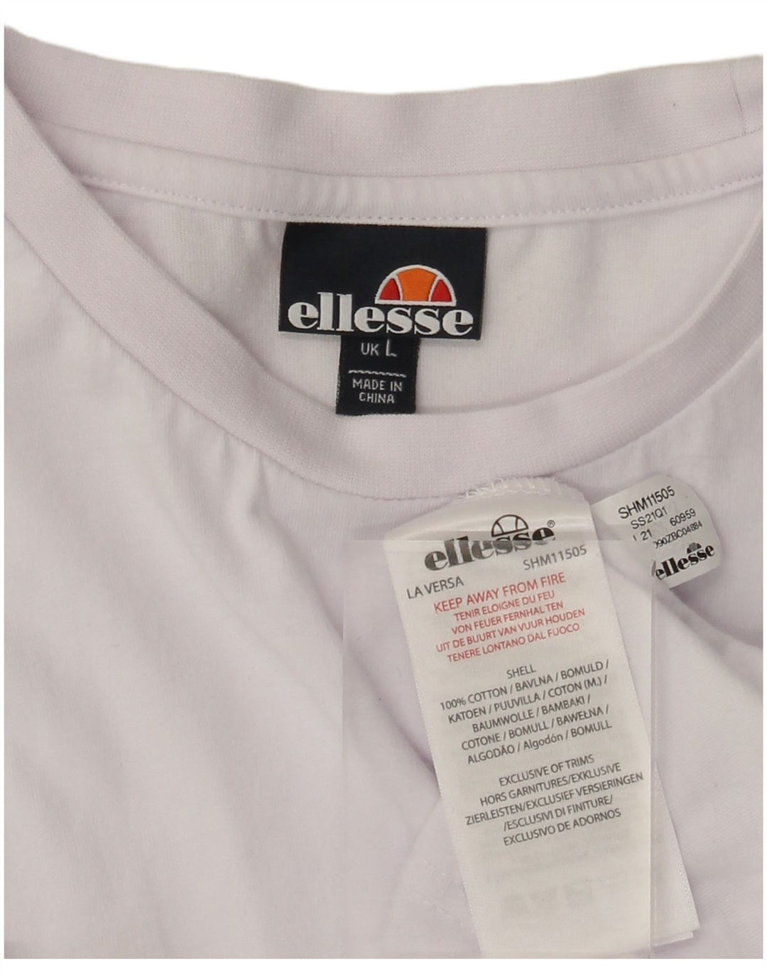 Ανδρικό T-Shirt Ellesse Top Large White Colourblock Βαμβακερό