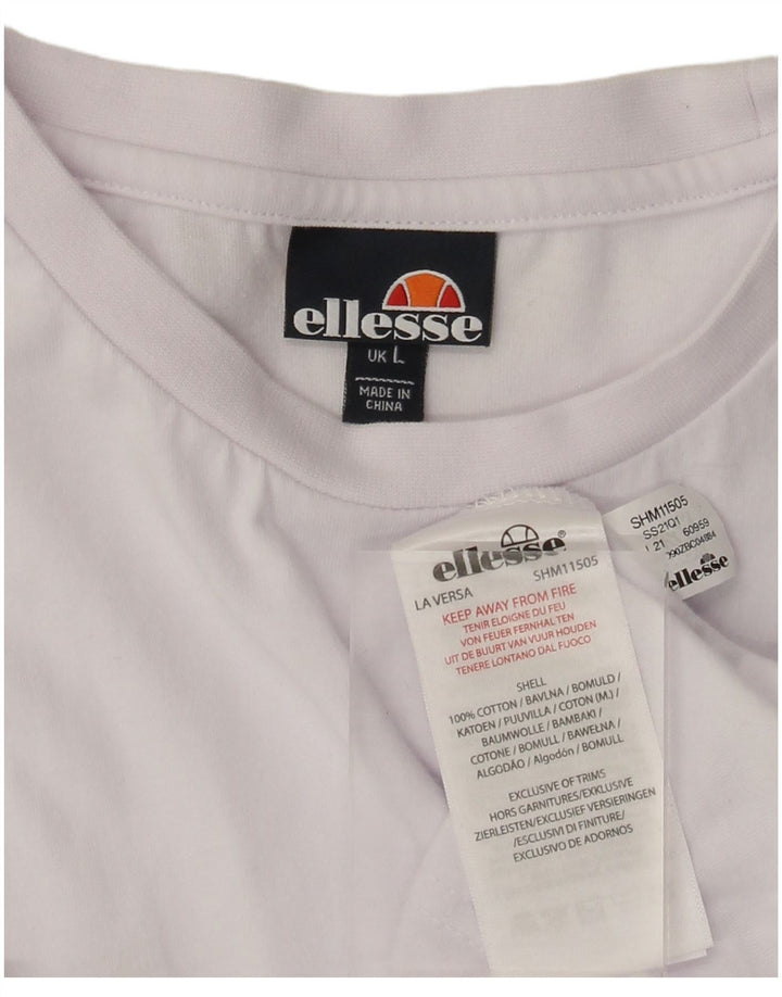 Ανδρικό T-Shirt Ellesse Top Large White Colourblock Βαμβακερό