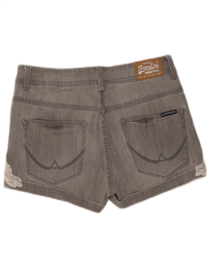 Γυναικείο τζιν σορτς Superdry W30 Μεσαίο γκρι βαμβακερό