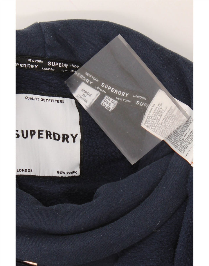 SUPERDRY Γυναικεία υπερμεγέθη γραφική φούτερ Jumper UK 10 Small Navy Blue