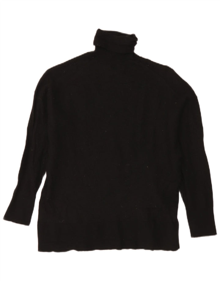 Massimo Dutti Γυναικείο πουλόβερ με ρολό λαιμόκοψη UK 14 μεσαίο μαύρο μαλλί