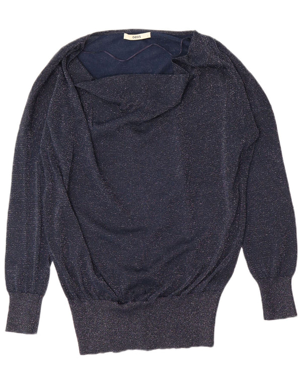 Γυναικείο πουλόβερ Oasis Boat Neck Jumper UK 16 Large Navy Blue Flecked Viscose