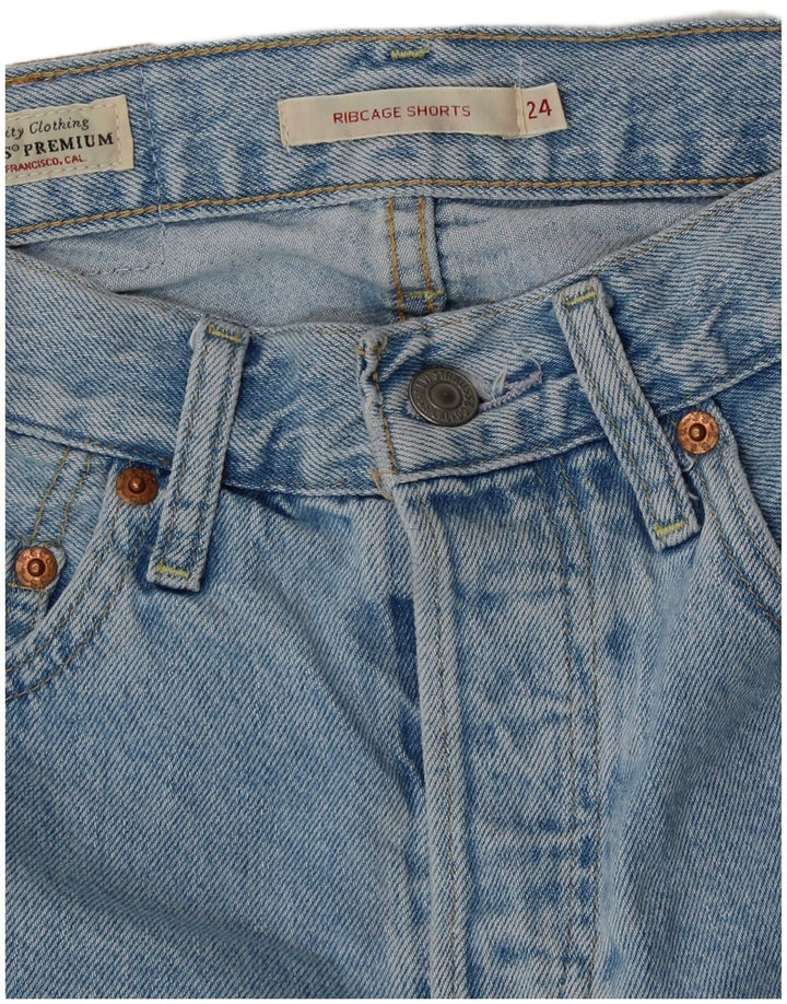 LEVI'S Γυναικείο τζιν σορτς με ψηλόμεσο Ribcage W24 XS Μπλε βαμβακερό