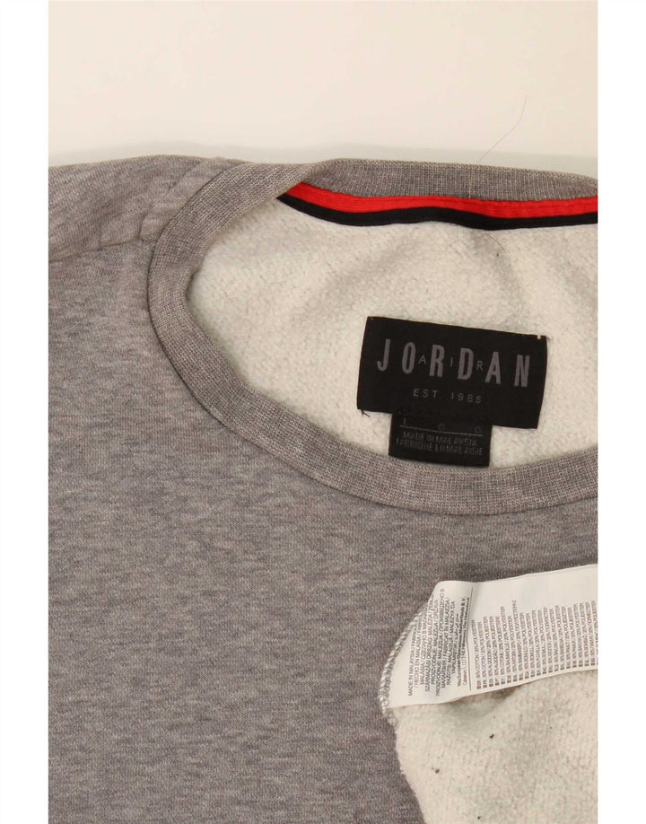 Ανδρικό γραφικό φούτερ Jordan Jumper σε μεγάλο γκρι χρώμα, βαμβακερό