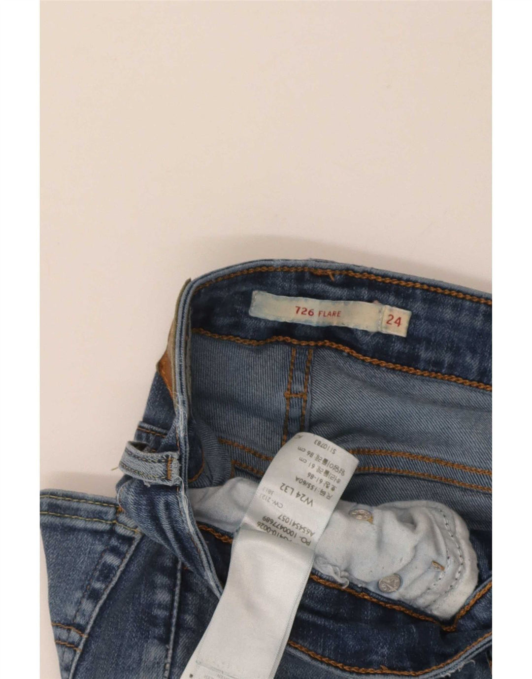 Levi's Womens 726 Flared Jeans W24 L32 Blue Cotton