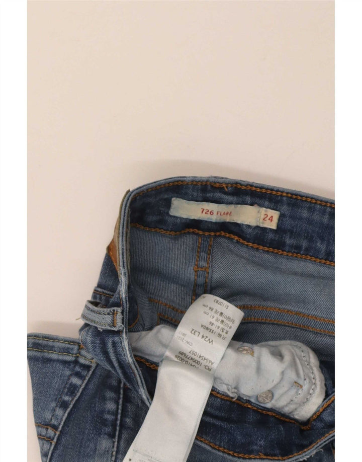 Levi's Womens 726 Flared Jeans W24 L32 Blue Cotton