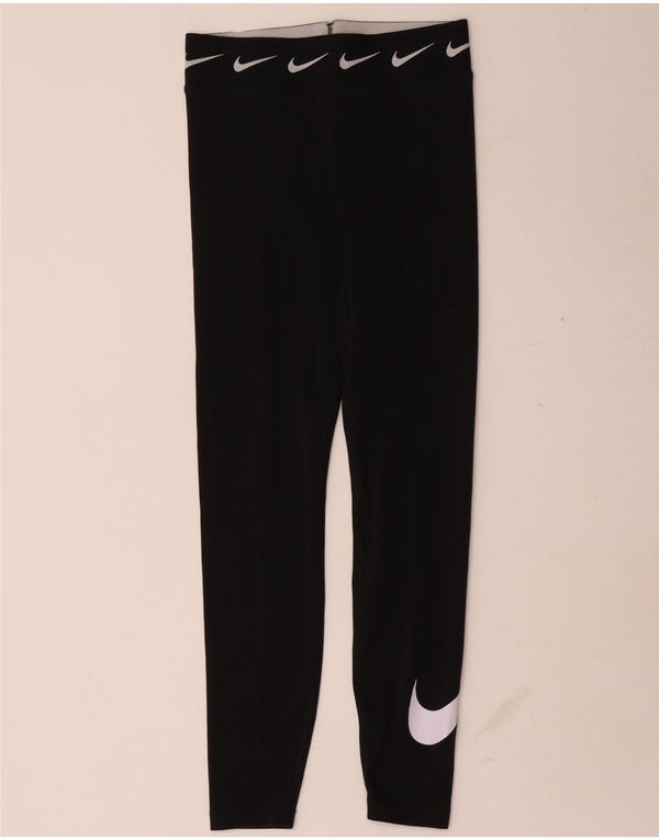 Γυναικεία γραφικά κολάν Nike UK 8 Μικρό μαύρο βαμβακερό