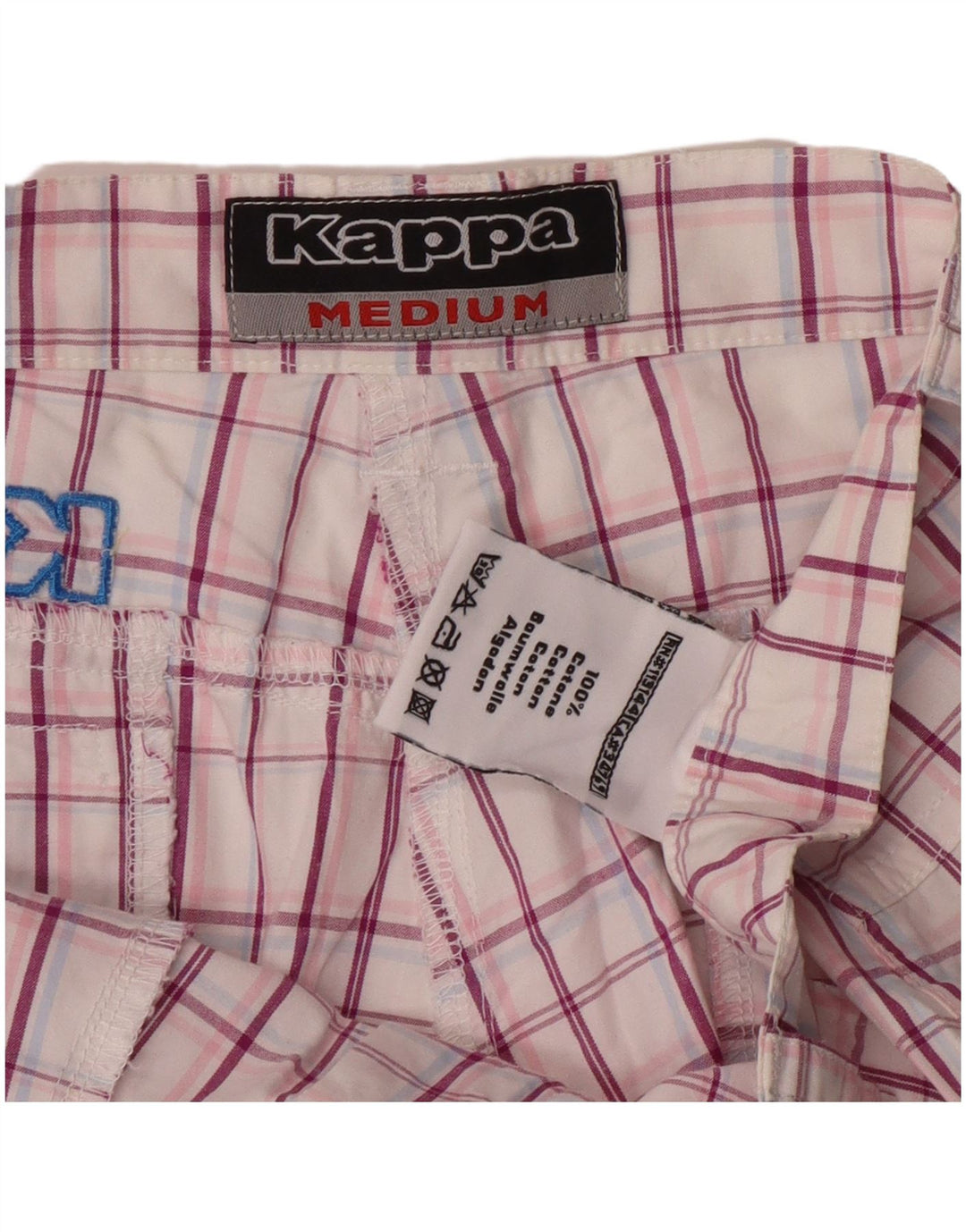 Kappa Γυναικείο γραφικό παντελόνι Capri Medium W30 L19 Purple Check Cotton