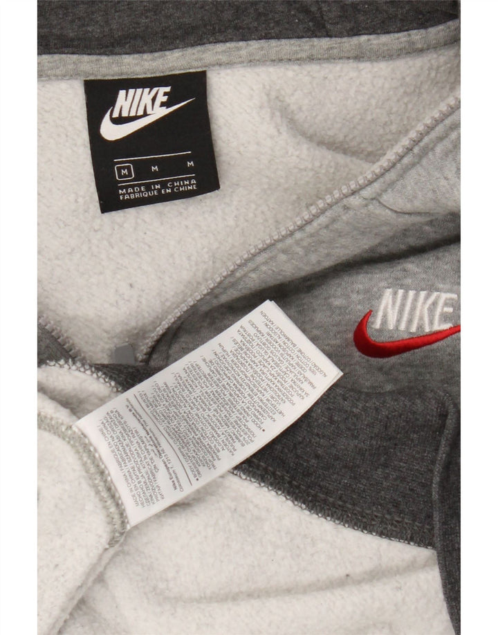Ανδρικό πουλόβερ Nike με φερμουάρ με κουκούλα, βαμβακερό μεσαίο γκρι