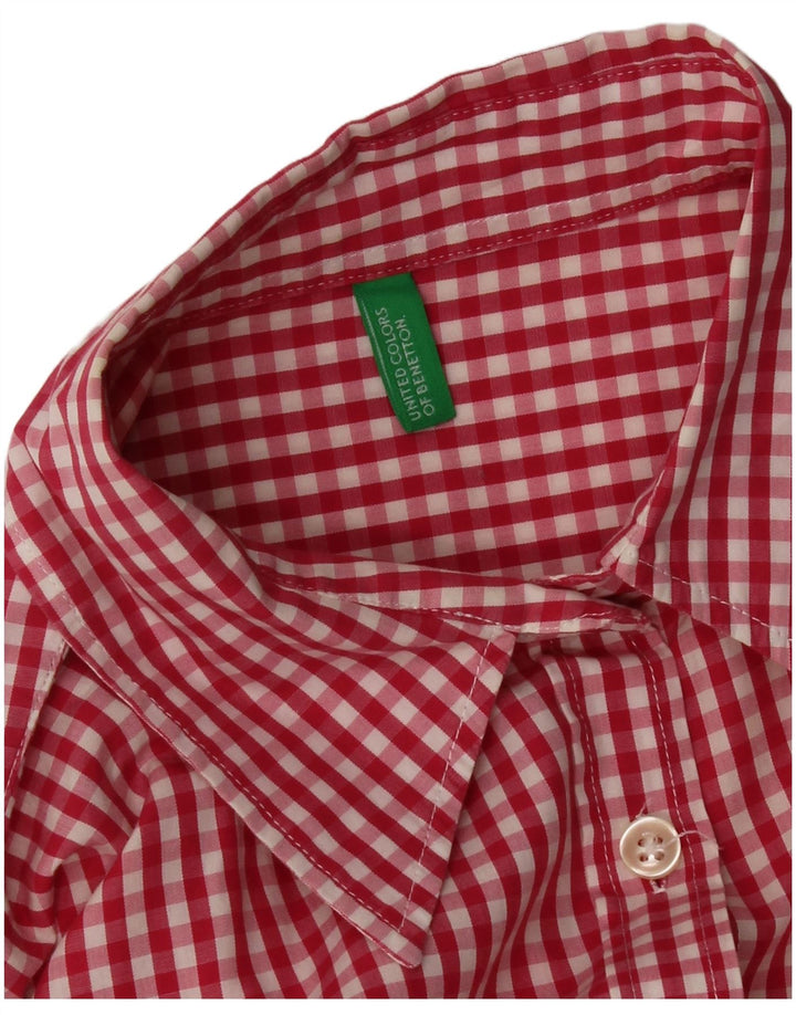 Γυναικείο πουκάμισο Benetton UK 12 Medium Red Gingham