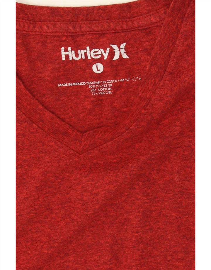 Ανδρικό T-Shirt Hurley Top Large Red Flecked Polyester