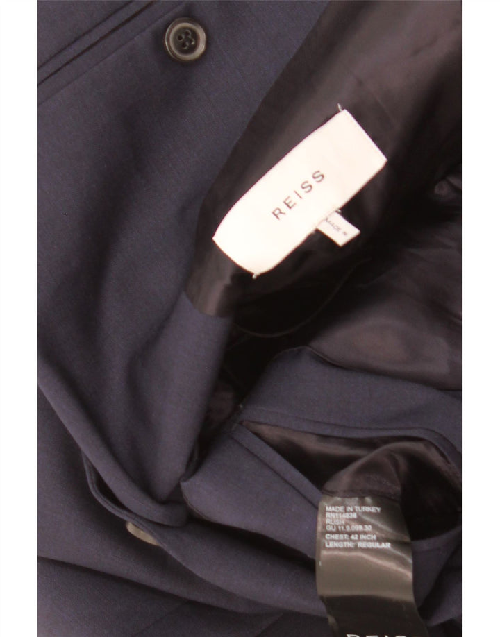 Reiss Ανδρικό σακάκι σακάκι με 2 κουμπιά UK 40 Large Navy Blue Wool