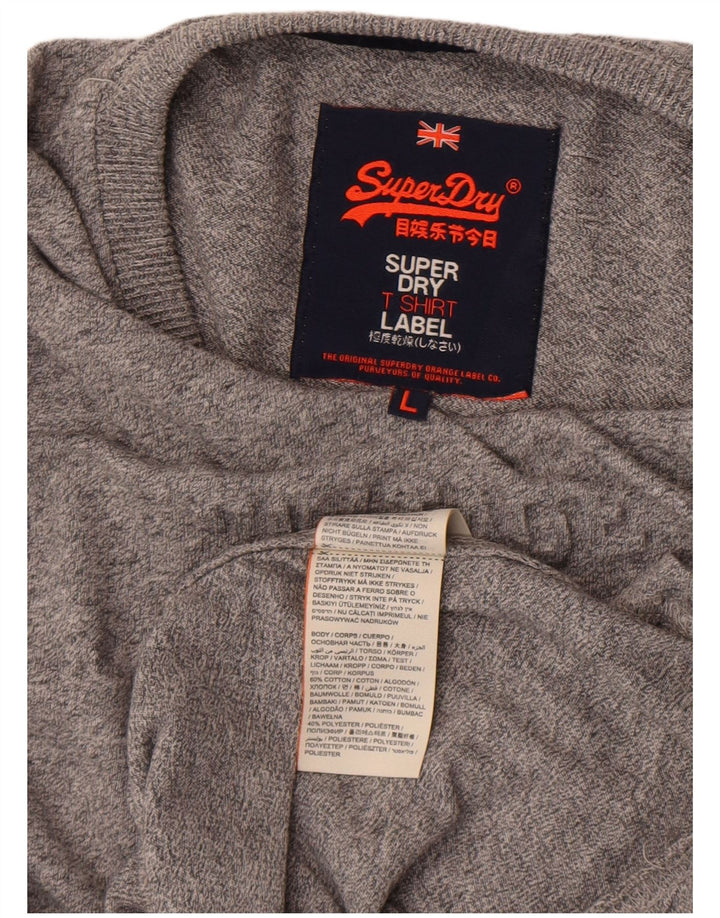 Superdry Ανδρικό γραφικό μπλουζάκι μακρυμάνικο μεγάλο γκρι βαμβακερό