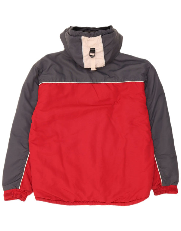 Μπουφάν Kappa Boys Hooded Windbreaker 15-16 Years 3XL Red Colourblock
